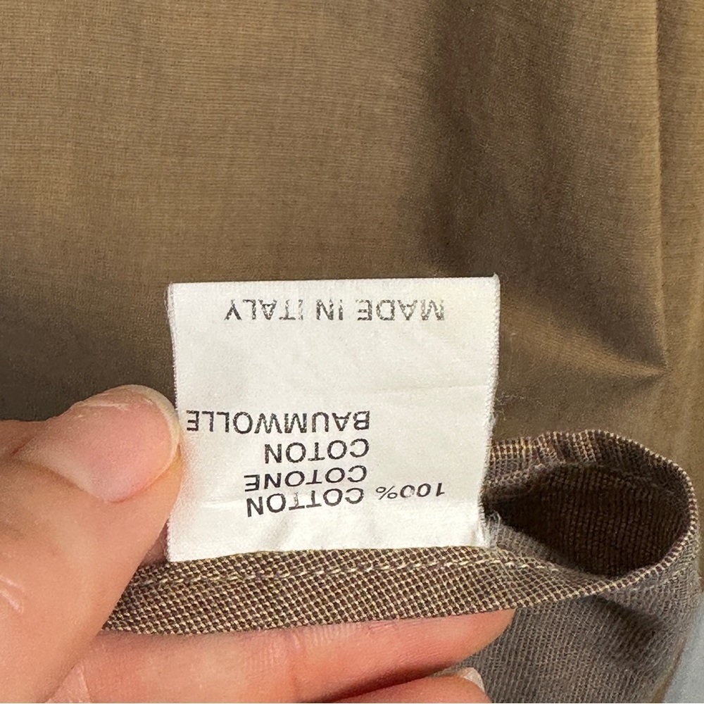 Principe Italian Cotton Dress Shirt Extra Fine Single Needle Camel Neutral XL - Picture 5 of 11